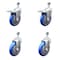 Service Caster 5 Inch Blue Polyurethane Wheel Swivel 1/2 Inch Stem Caster Total Lock Brake, 2PK SCC-TSTTL20S514-PPUB-BLUE-121315-2S2 - alternate 1